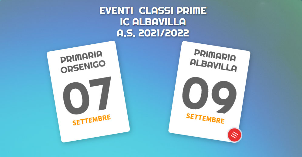 EVENTI CLASSI PRIME IC ALBAVILLA 2021/2022