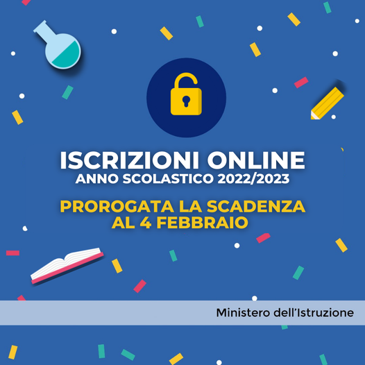 Proroga iscrizioni al 4 febbraio 2022